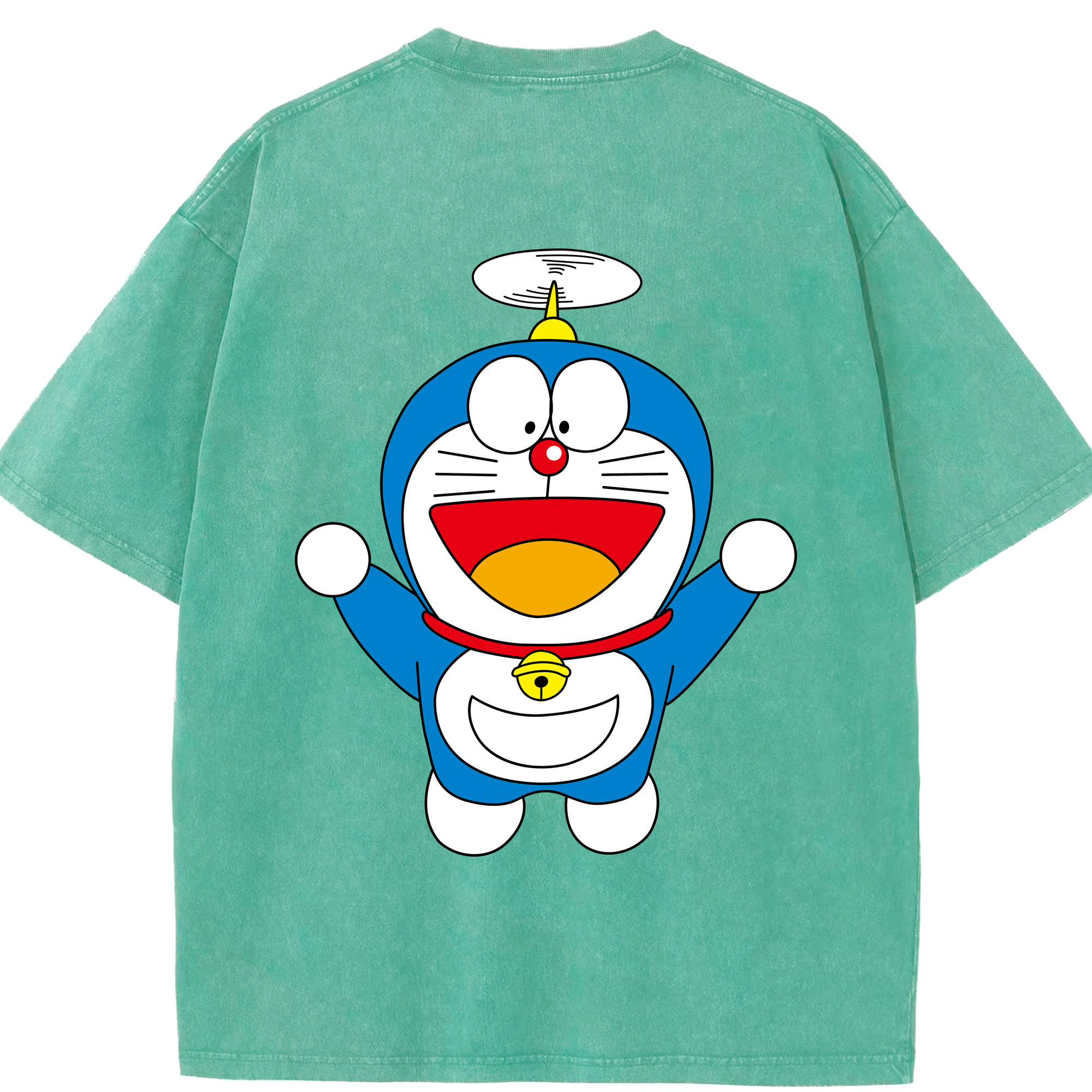 （画像用） ドラえもん Doraemon 綿100% ヴィンテージ風 半袖Tシャツ（背面プリント）